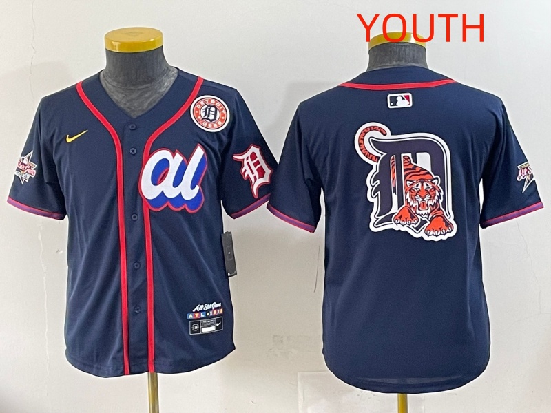 Youth 2025 Detroit Tigers blank Drak Blue All star Nike MLB Jersey style 5